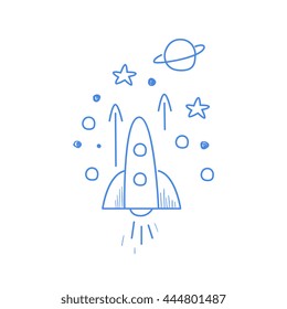 Rocket Going Up In Space