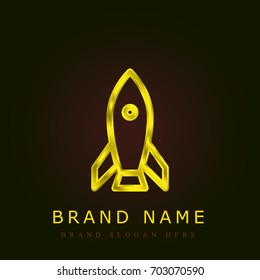 Rocket golden metallic logo