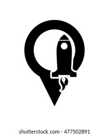 rocket and gps map pointer icon