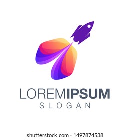 rocket gradient color logo design