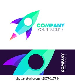 Rocket Gradient Colorful Logo Design