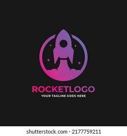 Rocket gradient logo design vector
