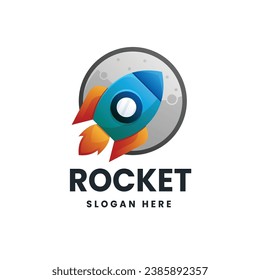 Rocket gradient logo vector icon illustration