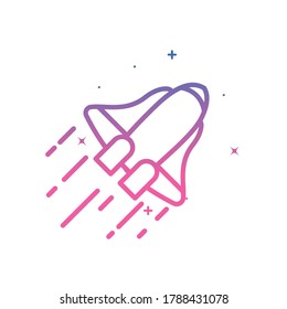 Rocket gradient style icon of Space futuristic cosmos and universe theme Vector illustration