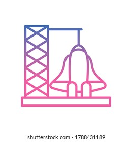 Rocket gradient style icon of Space futuristic cosmos and universe theme Vector illustration
