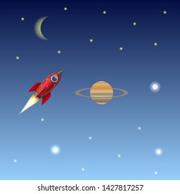 Rocket. Graphic template. Vector illustration