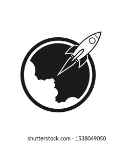 Rocket. Graphic template. Vector illustration