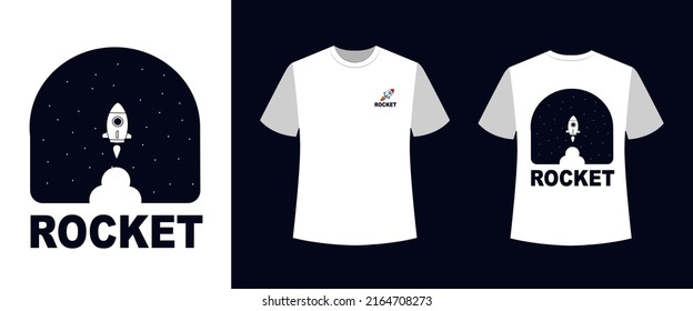 Rocket graphic t-shirt design. vector image