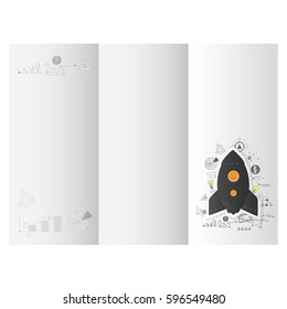 Rocket graphics triptych for on-line business