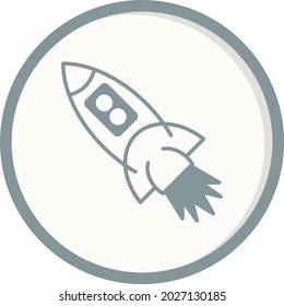 Rocket Grey Circled Vector Icon Design