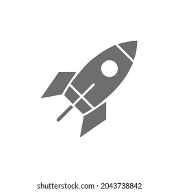 Rocket grey icon. Isolated on white background