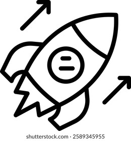 Rocket Growth Up Icon. Bussines Concept