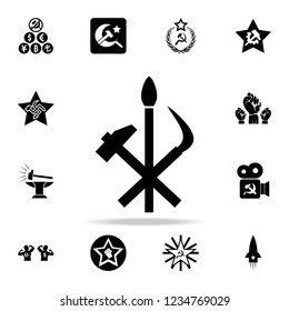 rocket hammer spit icon. Detailed set of communism and socialism icons. Premium graphic design. One of the collection icons for websites, web design, mobile app