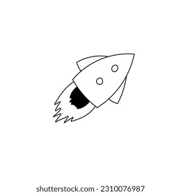 rocket hand drawing style. Rocket doodle style. vector design