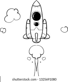rocket hand drawn