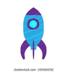 Rocket Hand drawn design vector with color textures. unique elements and icons