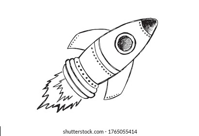 Rocket hand drawn Vector illustration