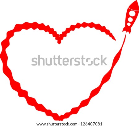 rocket heart shaped trail