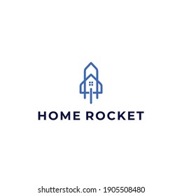 logotipo del hogar del cohete vectores modernos y sencillos conceptos combinados