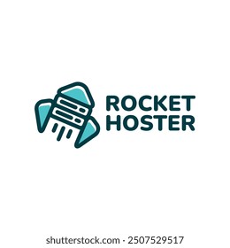 rocket hosting vector logo design