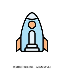 Rocket House Icon Vector Illustration