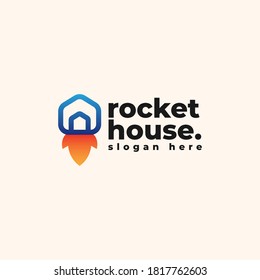 Plantilla de diseño del logotipo de Rocket House - Buen uso para el logotipo de App and Technology Company