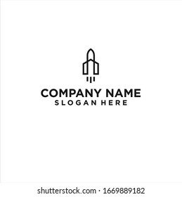 rocket house logo design vector illustration template