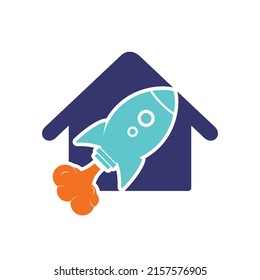 Rocket House Logo Design. Rocket Logo Vector Logo Template