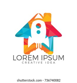 Rocket House Logo,Rocket Logo Vector Logo Template