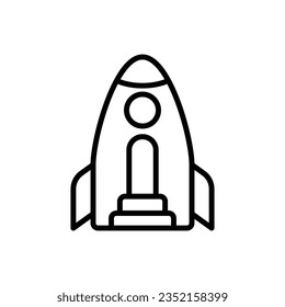 Rocket House Outline Icon Vector Illustration