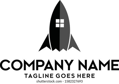 Rocket House Vector Royalty Logo Design Inspirations