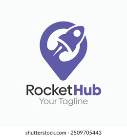 Design-Vorlage für Rocket Hub-Logos. Gut für Unternehmen, Agentur, Gemeinschaft und Organisation
