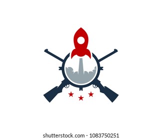 Rocket Hunt Icon Logo Design Element