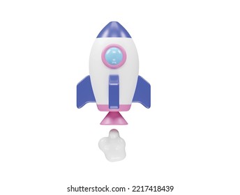 Rocket icon 3d render vector