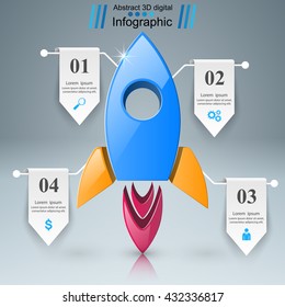 Rocket icon. Abstract  illustration Infographic.