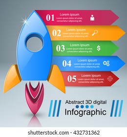 Rocket icon. Abstract  illustration Infographic.