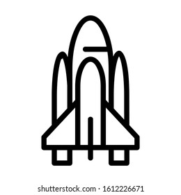 rocket icon with black line style

