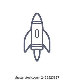 Rocket icon. Black Rocket icon on white background. Vector illustration