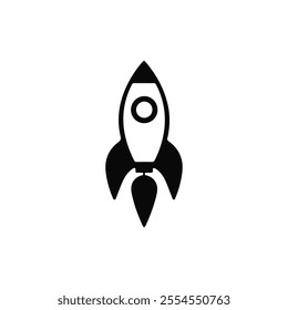 Rocket icon . Black Rocket icon on white background. vector illustration