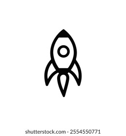 Rocket icon . Black Rocket icon on white background. vector illustration