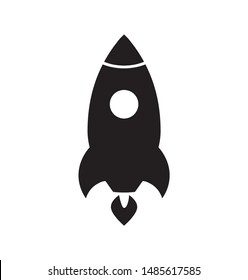 Rocket Icon, Black and White Vector Design