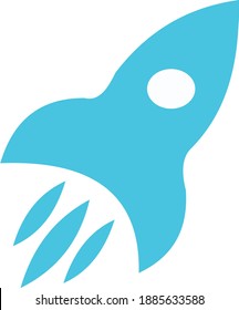 rocket icon in blue color