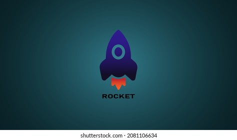 rocket icon in blue color for cover, banner, poster, billboard