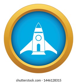 Rocket icon blue vector isolated on white background for any design