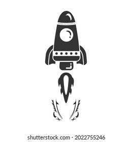 rocket icon cartoon cute Flat design concept. vector, illustration