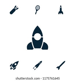 Rocket icon. collection of 7 rocket filled icons such as . editable rocket icons for web and mobile.