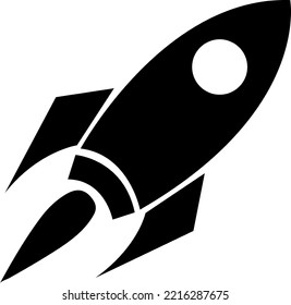 Rocket icon collection in glyph style, solid color vector