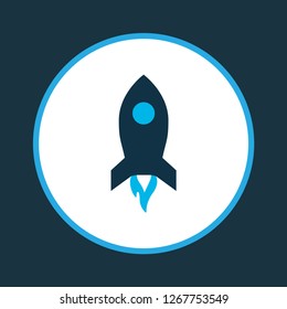 Rocket icon colored symbol. Premium quality isolated shuttle element in trendy style.