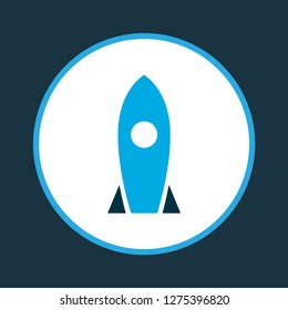 Rocket icon colored symbol. Premium quality isolated missile element in trendy style.