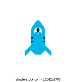 Rocket icon colored symbol. Premium quality isolated shuttle element in trendy style.